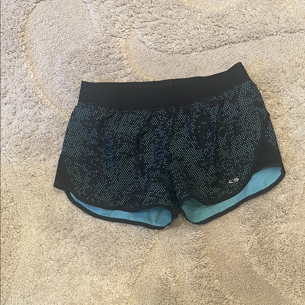 Champion Size L Women's Black and Blue Athletic Shorts